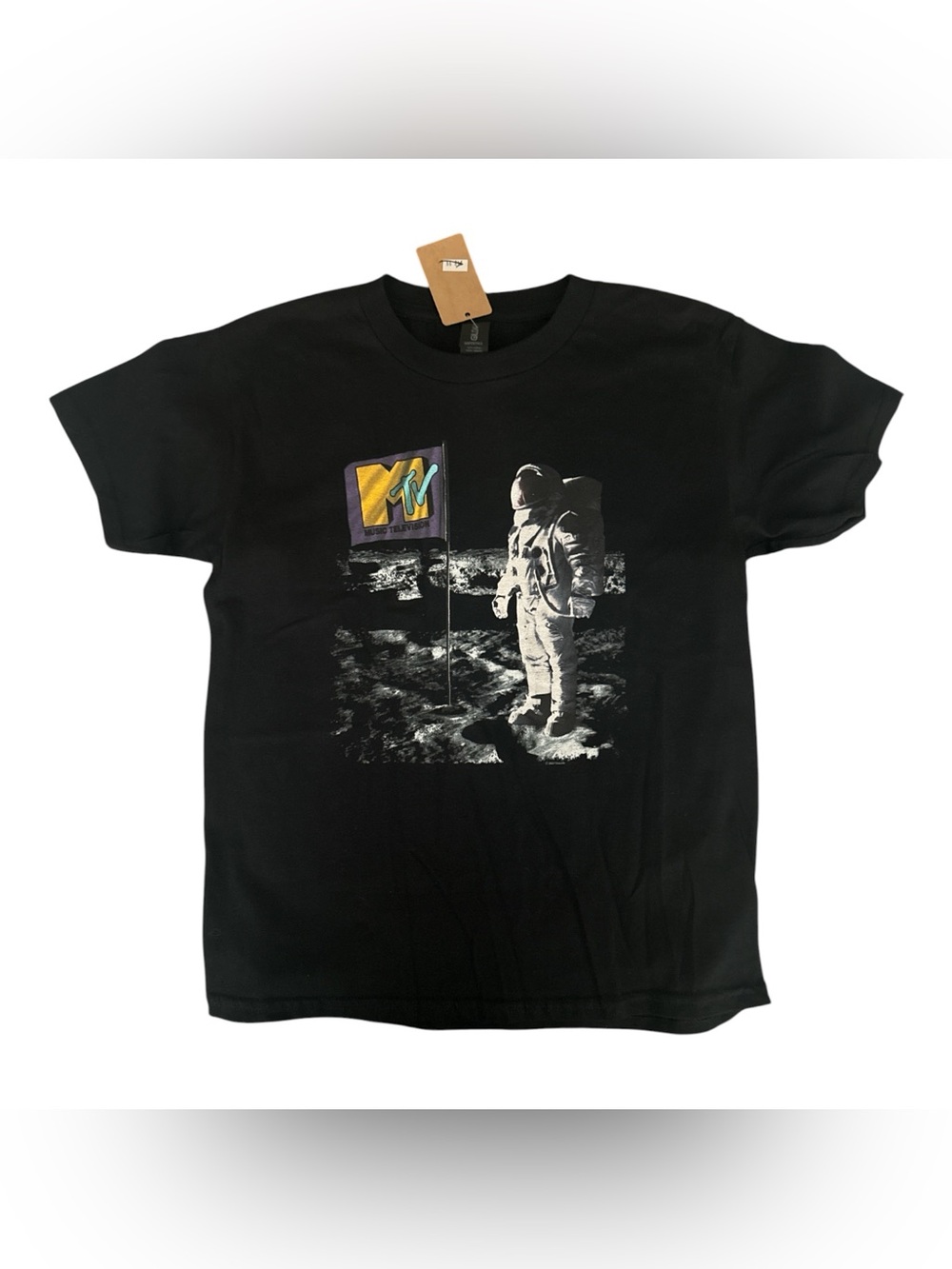 MTV Graphic Tee Logo Astronaut Youth Sizing Gildan Black